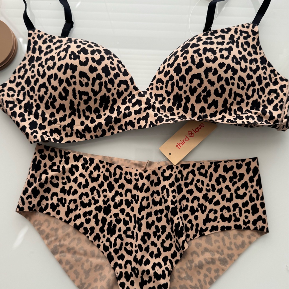 ThirdLove Leopard Print Lingerie in Black and Tan